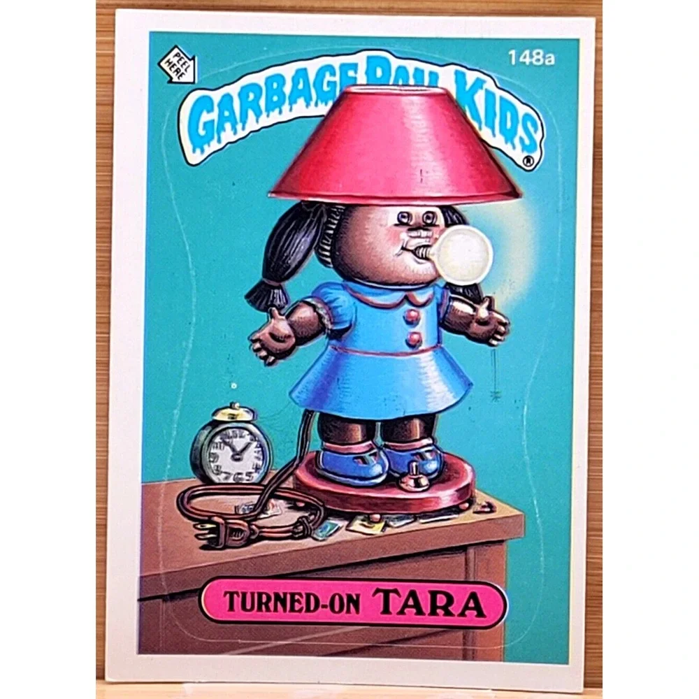 1986 TOPPS GARBAGE PAIL KIDS TURNED-ON TARA WHITE CIRCLE ERROR